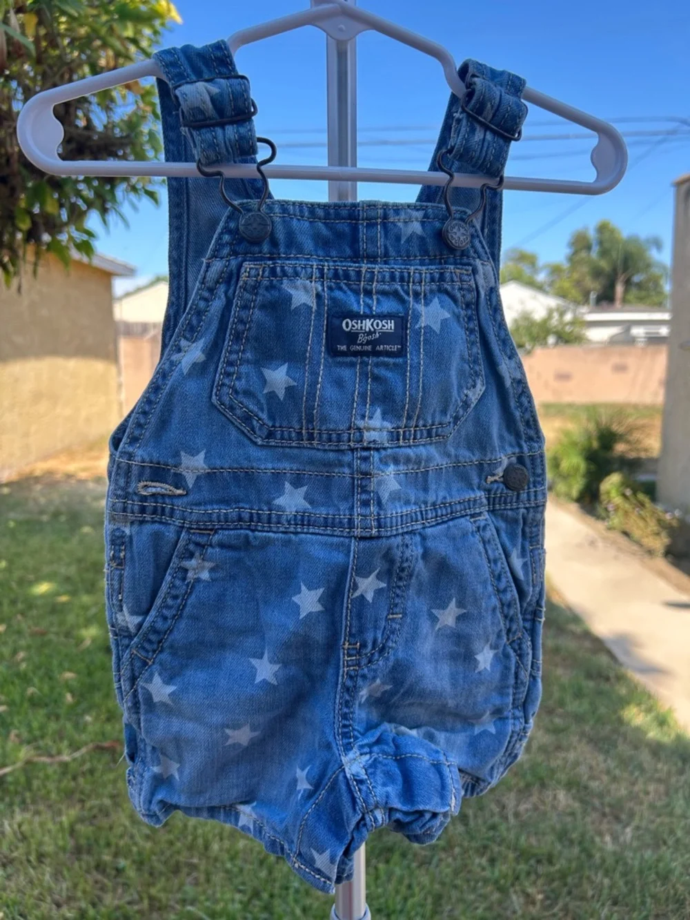 OshKosh B'gosh Denim Star-Print Shortalls in Blue